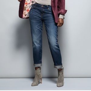 Cabi Malibu Distressed Straight Leg Boyfriend Jeans Size 8